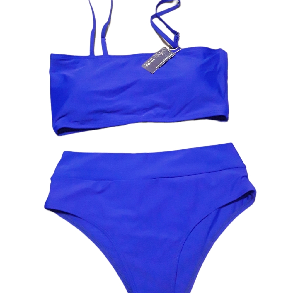 Brand new Summer Mae Two Piece Blue Bandeau Bikini